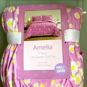 Amelia Quilt and Pillowcase Set, Full/Queen, Pink